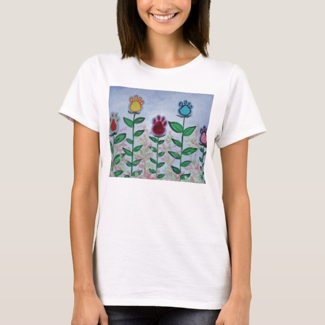 Tasstryckblommor T-shirt (Framsida)