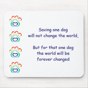 Tasstrycket Mousepad, sparar en hund Musmatta