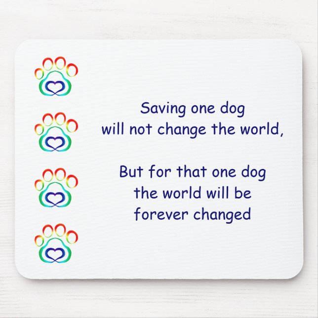 Tasstrycket Mousepad, sparar en hund Musmatta (Framsidan)