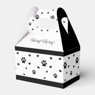 Tasstryckfavören boxas svartvit hundfavör boxas presentaskar