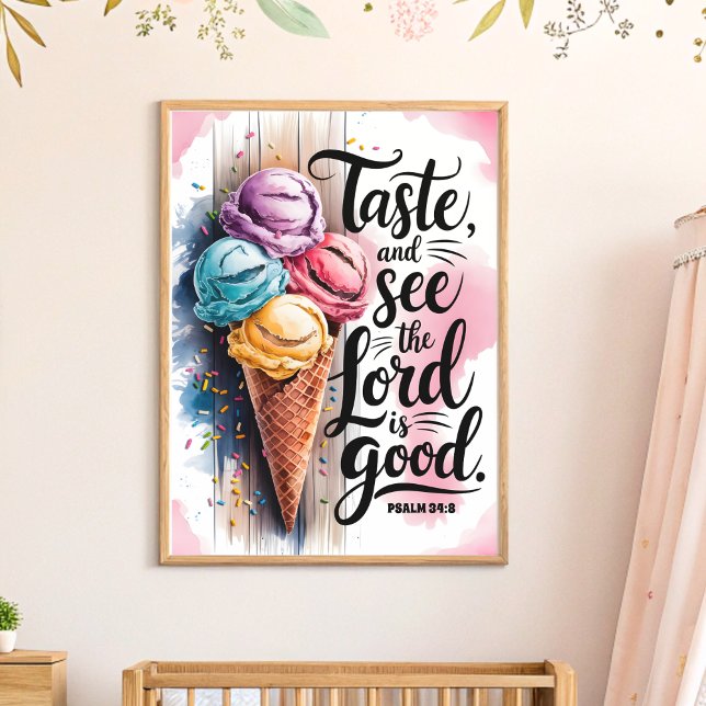 Taste och se att Lord Christian Nursery Art Poster (Skapare uppladdad)