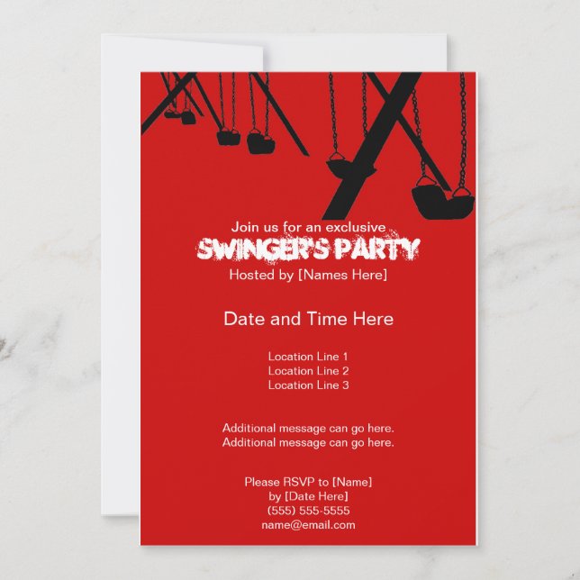 Tasteful swingerss partyinbjudningar inbjudningar (Framsida)