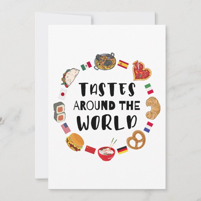 Tastes värld runt inbjudningar (Framsida)