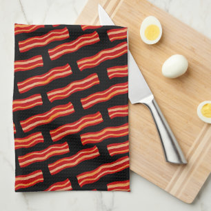 Tasty Bacon Strips Mönster Kökshandduk