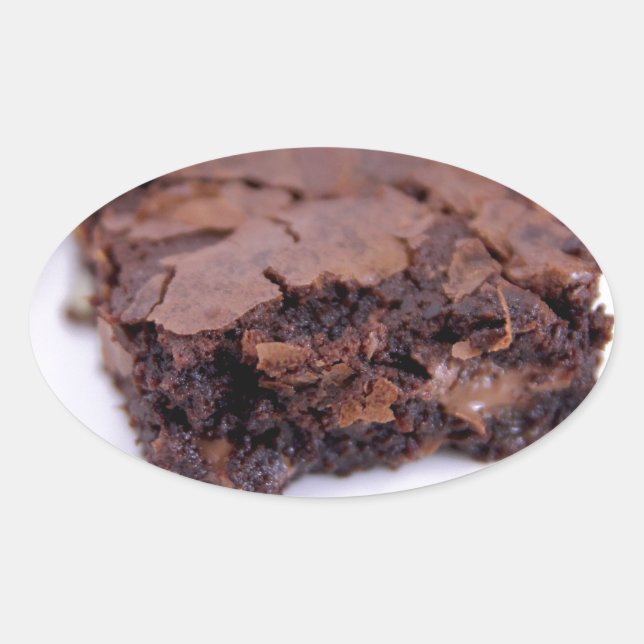 Tasty Brownie Ovalt Klistermärke (Framsida)