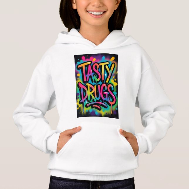 Tasty Drugs Hoodie T Shirt (Framsida)