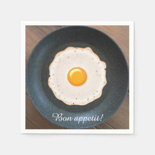 Tasty Fried Egg in Skillet Pan Pappersservett