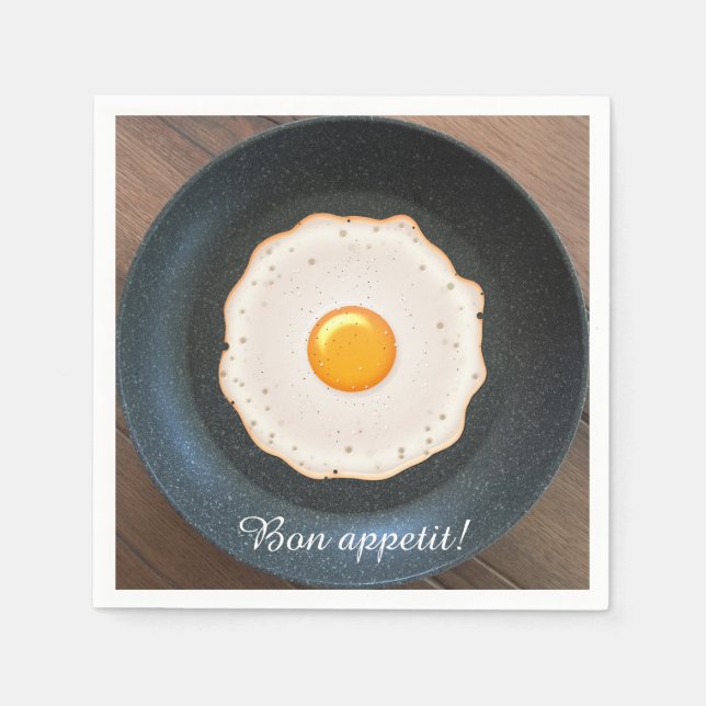 Tasty Fried Egg in Skillet Pan Pappersservett (Framsidan)