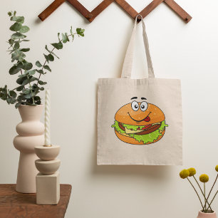 Tasty Hamburger med Ansikte Tygkasse