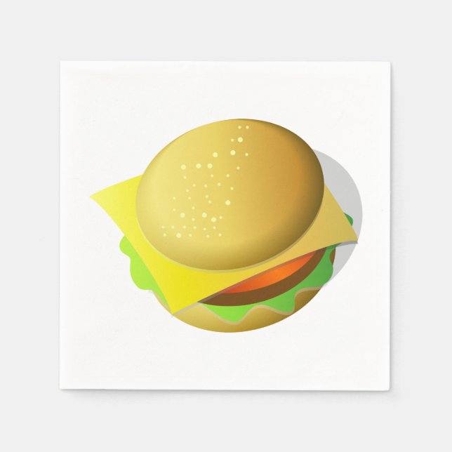 Tasty Hamburger Takeaway Food Papper Napkins Pappersservett (Framsidan)