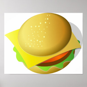 Tasty Hamburger Takeaway Food Poster