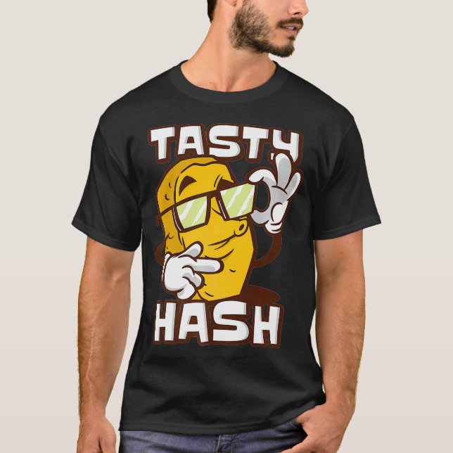Tasty Hash  Breakfast Food Hash Brown grill  T Shirt (Framsida)