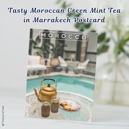 Tasty Moroccan Grönt Mint Tea i Marrakech Vykort