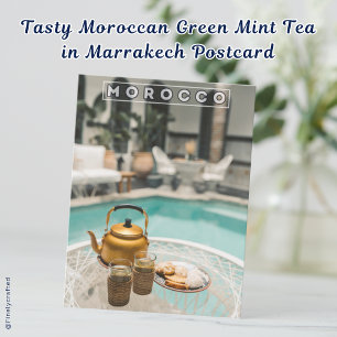 Tasty Moroccan Grönt Mint Tea i Marrakech Vykort