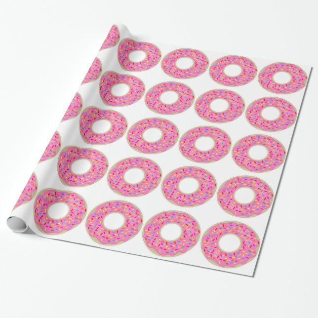 Tasty Novelty Rosa Donuts Presentpapper (Utrullad)