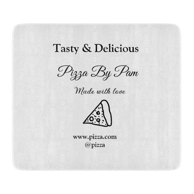 Tasty pizzarestaurangcafe tillverkad med kärlek ad (Framsidan)