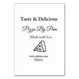 Tasty pizzarestaurangcafe tillverkad med kärlek ad bordsnummer