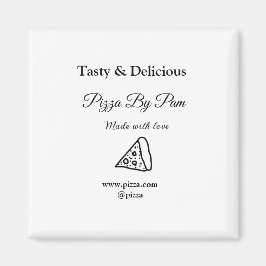 Tasty pizzarestaurangcafe tillverkad med kärlek ad magnet