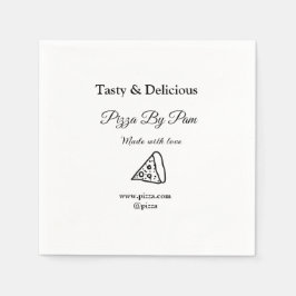 Tasty pizzarestaurangcafe tillverkad med kärlek ad pappersservett
