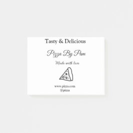 Tasty pizzarestaurangcafe tillverkad med kärlek ad post-it block