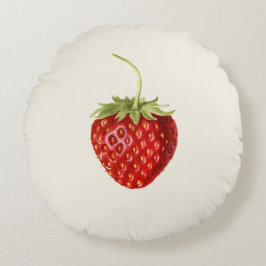 Tasty Red Strawberry (av Louis C.C. Krieger) Rund Kudde