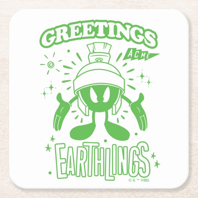 Tasty Retro MARVIN MARTIAN™ Underlägg Papper Kvadrat (Framsidan)