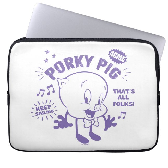 Tasty Retro Porky Gris Laptop Fodral (Framsidan)