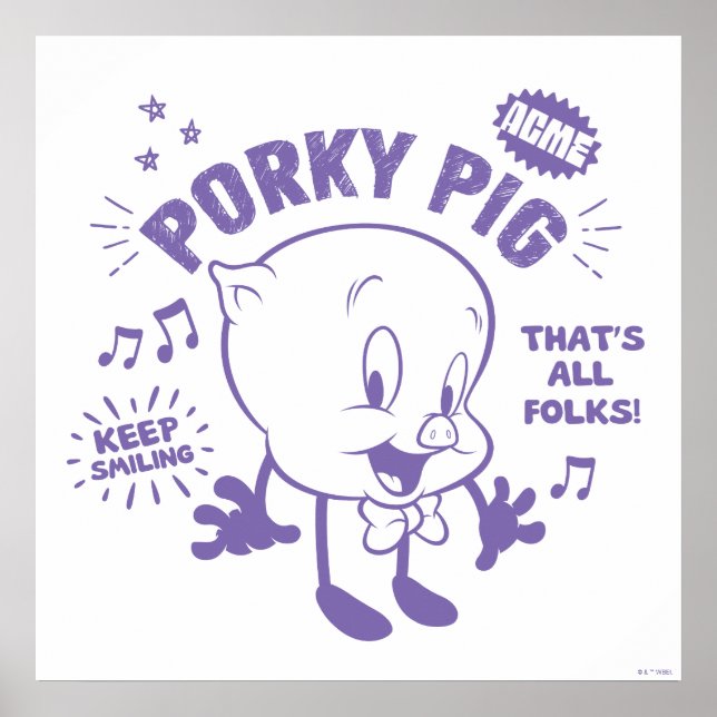 Tasty Retro Porky Gris Poster (Framsidan)