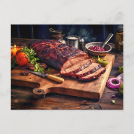 Tasty sizzling BBQ Beef Brisket Vykort