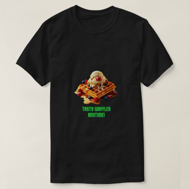 Tasty Waffle : Golden and Crispy Waffles T Shirt (Design framsida)