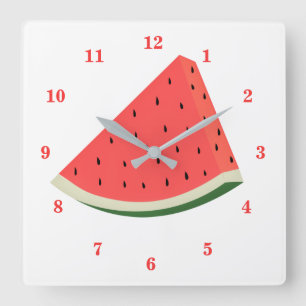 Tasty Watermelon - Söt Fyrkantig Klocka