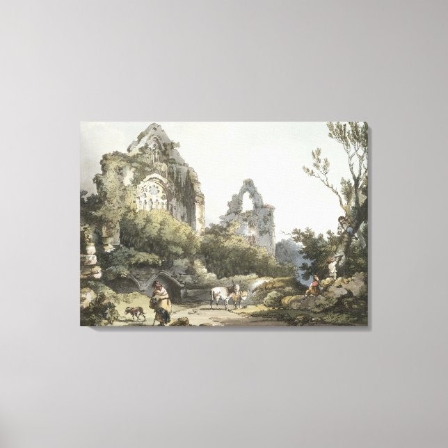 TAT Abbey från "The Romantic and Picturesque" Canvastryck (Framsida)