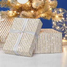 Tät guldglitter randig ,Vit guld lyx