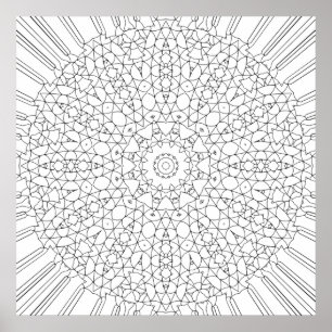 Tät mosaikgitter Mandala Mönster Konst Design Poster