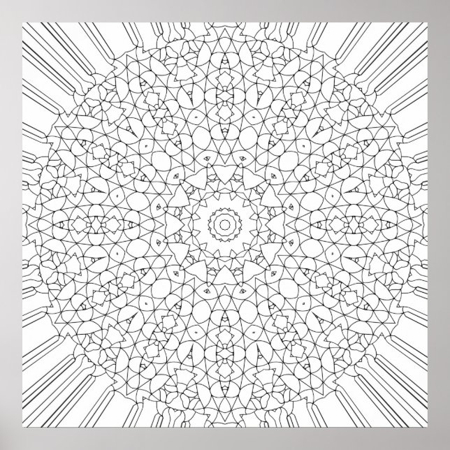Tät mosaikgitter Mandala Mönster Konst Design Poster (Framsidan)