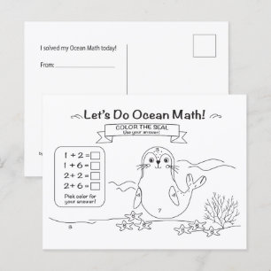 Tät Ocean Math Färgläggning Postkort Vykort