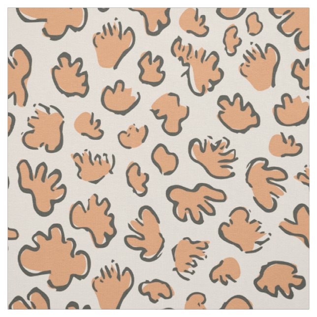 Tät Organisk Terrazzo | Abstrakt Dämpad Aprikos Tyg (Provkarta)