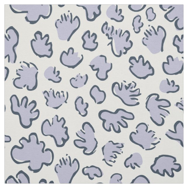 Tät Organisk Terrazzo | Abstrakt Ljus Periwinkle Tyg (Provkarta)