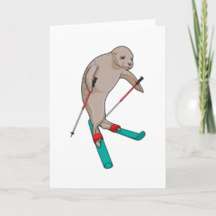 Tät Skidåkare Skida Kort