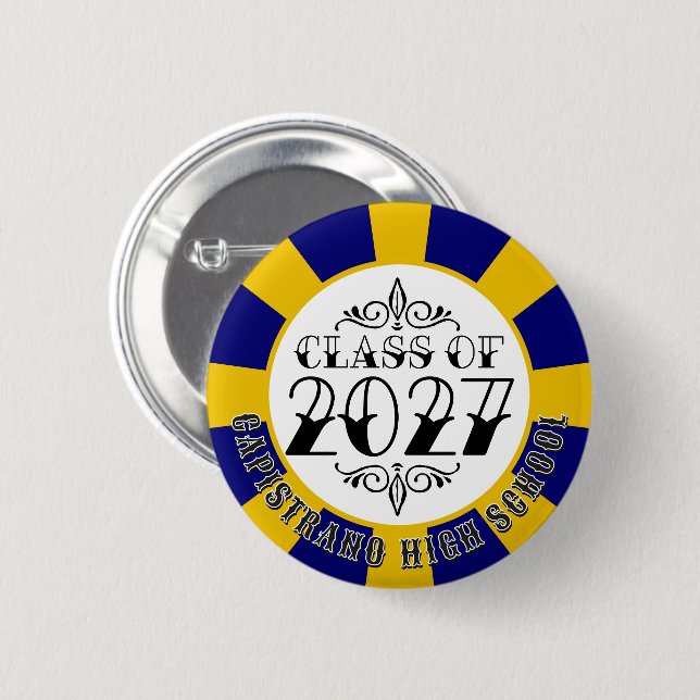 Tat-Style Gray Klass 2027 Examen Knapp (Framsida & baksida)