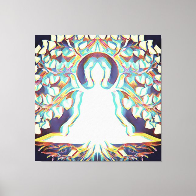 Tat Tvam Asi | White Aura, Buddha Canvastryck (Framsida)