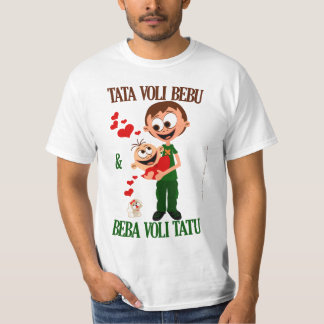 Tata älskar Bebu (Pappa älskar Bebis) vit Tee Shirt
