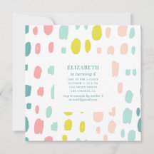 Täta penseldrag. Rosa och mynta barns födelsedag