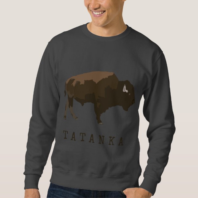 Tatanka | Bison | Native American Buffalo Lång Ärmad Tröja (Framsida)