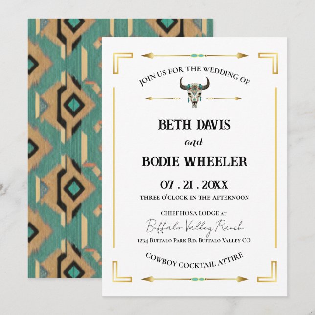 Tatanka Bison Yellowstone Western Ranch-inbjudan Inbjudningar (Fram/baksida)