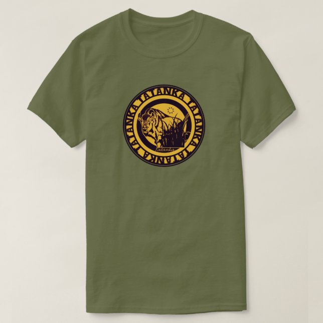 Tatanka (buffel) svart & djupt - gult tröja (Design framsida)
