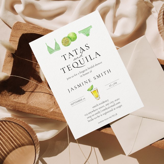 Tatas & Tequila Lingerie Möhippa Modern Inbjudningar (Skapare uppladdad)