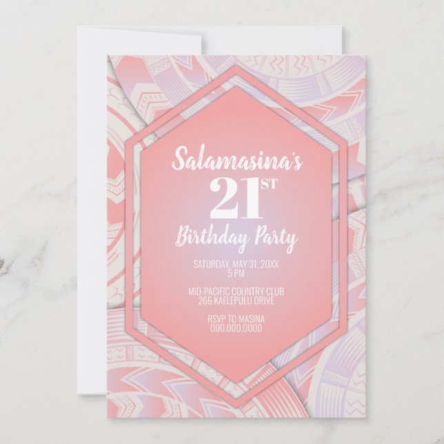 Tatau Cotton Candy Diamond Birthday-inbjudan Inbjudningar (Framsida)