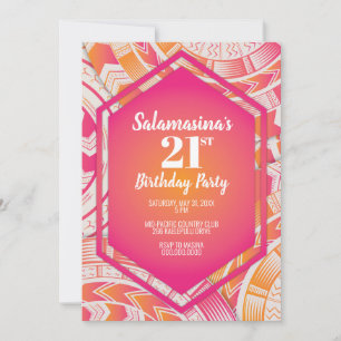 Tatau Rosa & Orange Diamant Inbjudan