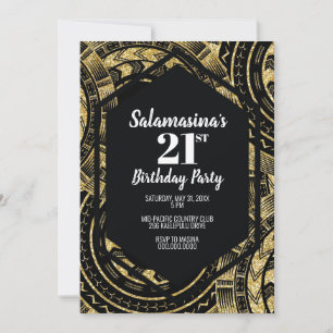 Tatau svart och glitter diamant inbjudan